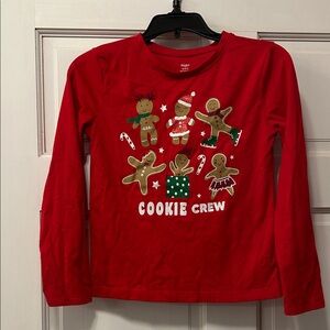 Holiday Time Red Cookie Crew Long Sleeve Tee